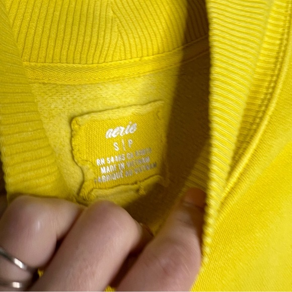 Aerie Oversized Neon Yellow/Green Side Pockets Sweater C26 - Picture 6 of 6